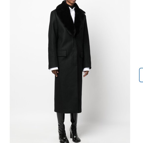 TOTEME detachable shearling-collar single-breasted coat - Picture 3 of 9